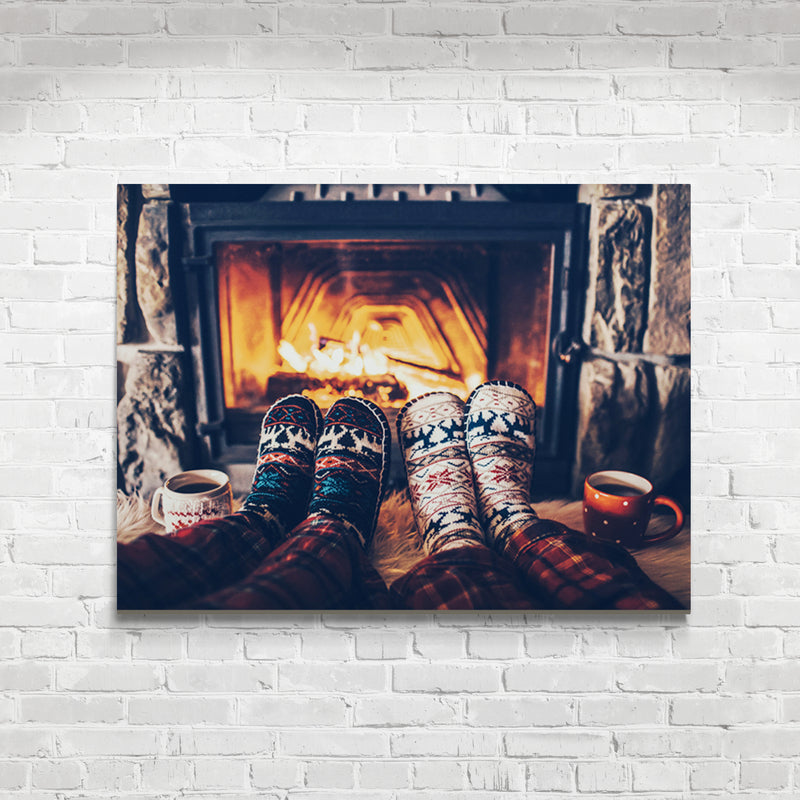 Schilderij Gezellige Winteravond