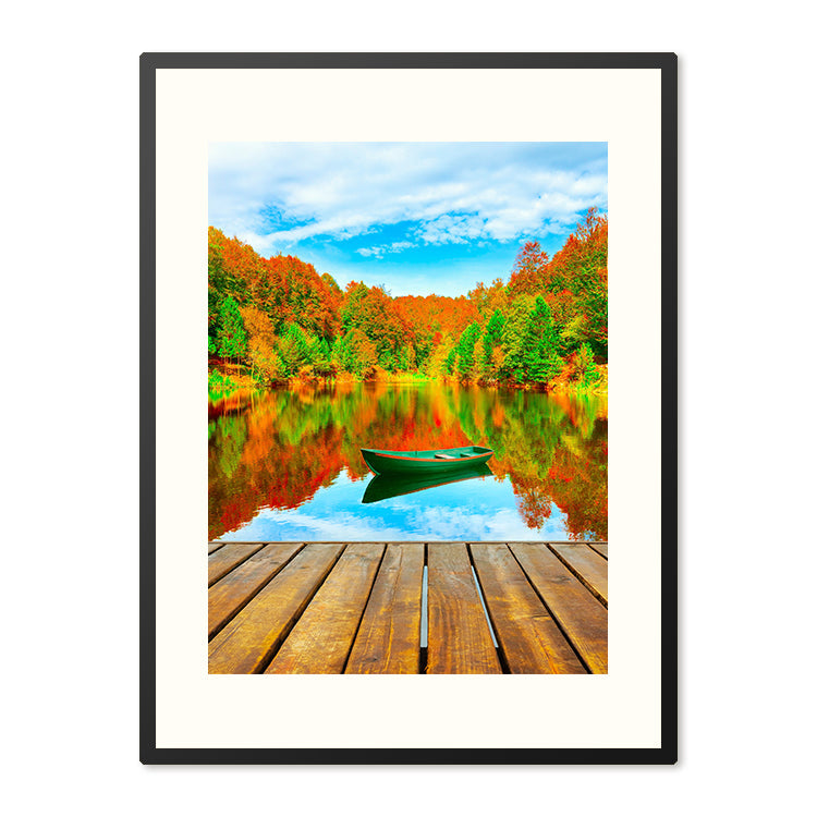 Poster in Lijst Kleurrijk Herfstmeer