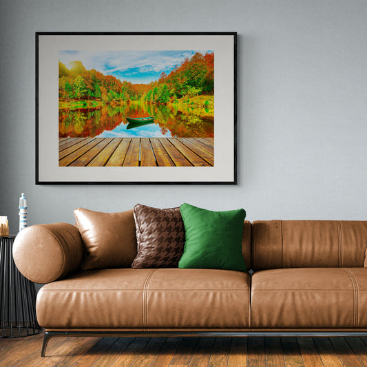Poster in Lijst Kleurrijk Herfstmeer