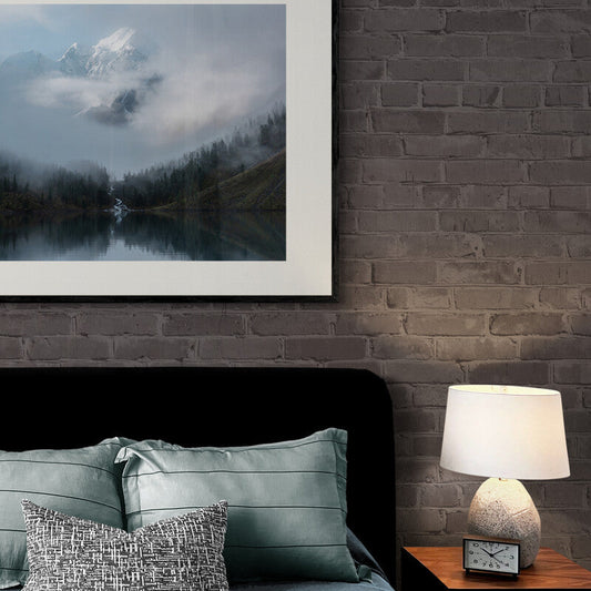 Poster in Lijst Mistige Bergtoppen