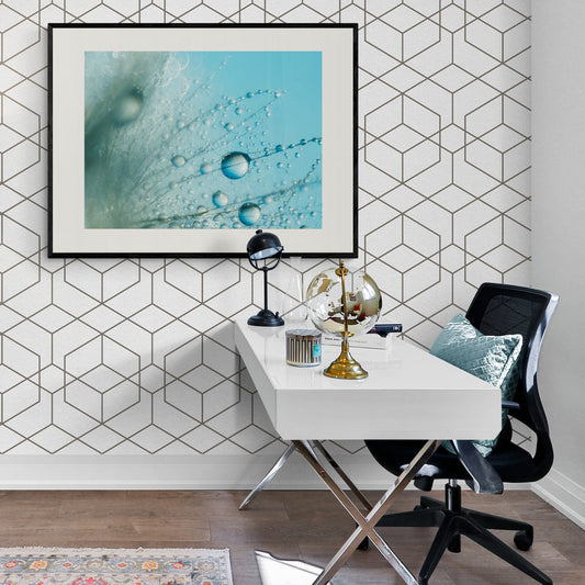Poster in Lijst Prachtige Dauwdruppels op Paardenbloem