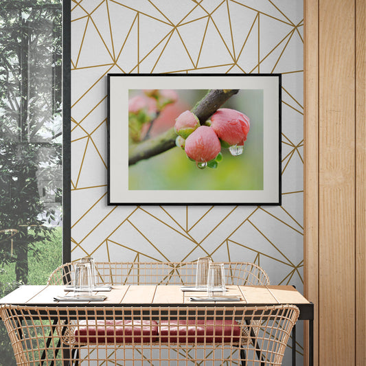 Poster in Lijst Roze Ontluikende Bloemknoppen