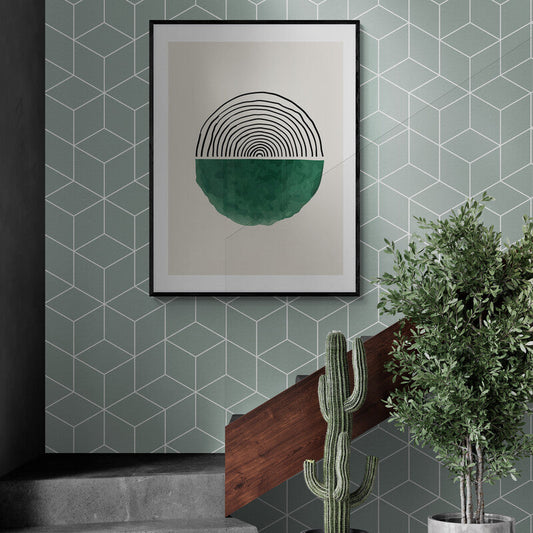 Poster in Lijst Scribble Groen