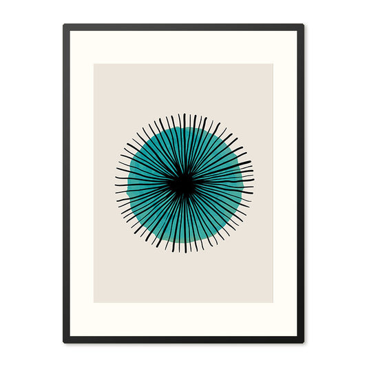 Poster in Lijst Scribble Turquoise