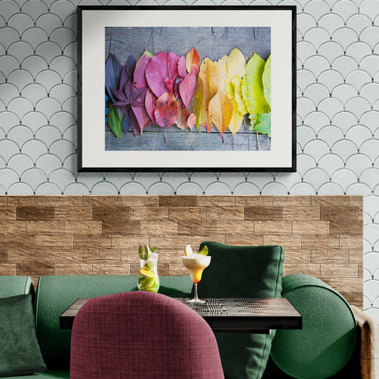 Poster in Lijst Vurige Herfst: Bladeren & Bessen in Regenboogkleuren