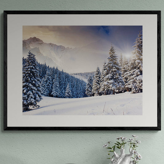 Poster in Lijst Winterlandschap bij Avondschemering
