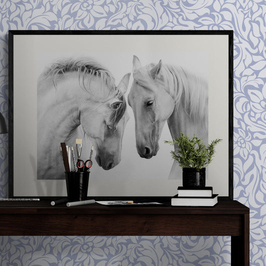 Poster in Lijst Witte Paarden