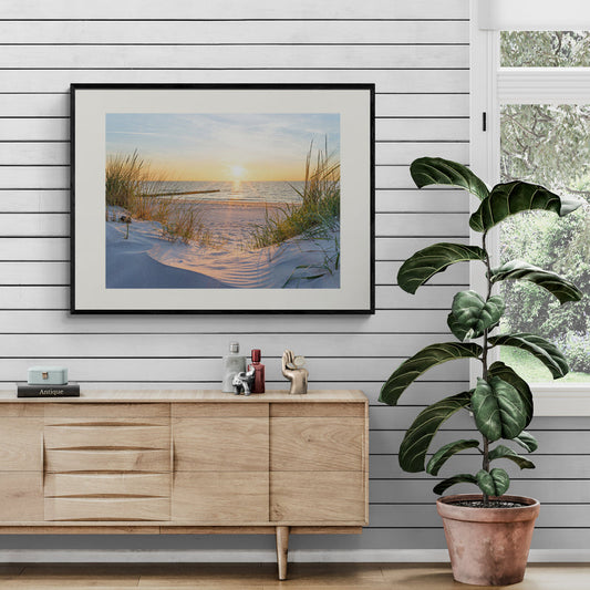 Poster in Lijst Zonsondergang Baltische Zee
