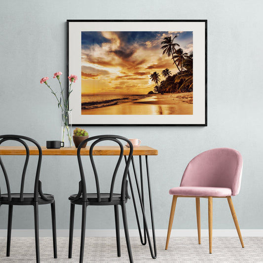 Poster in Lijst Zonsondergang op het Strand