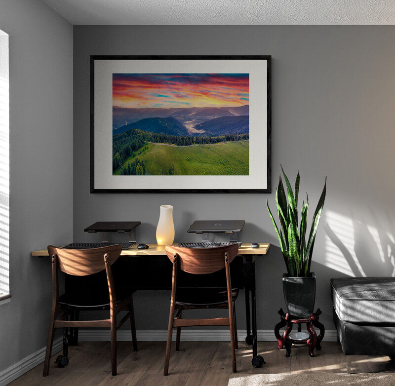 Poster in Lijst Zonsopkomst in Karpaten