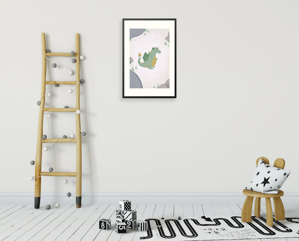 Poster in lijst Born to be Brave Draakje