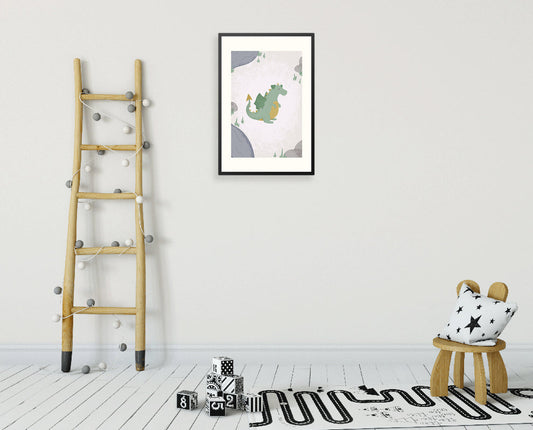 Poster in lijst Born to be Brave Draakje