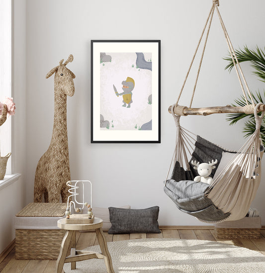 Poster in lijst Born to be Brave Ridder