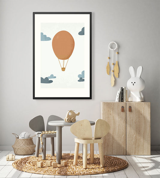 Poster in lijst Born to be Free Luchtballon