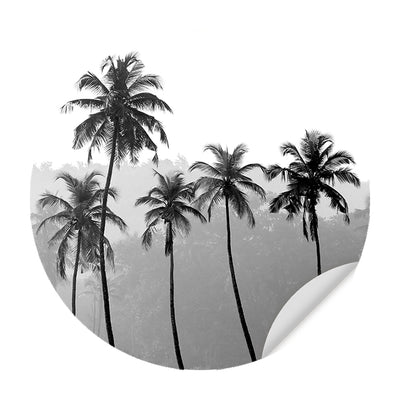 Muursticker - Palmbomen - Zwart Wit