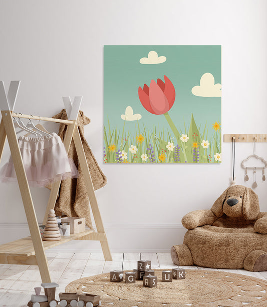 Schilderij Roze Tulp