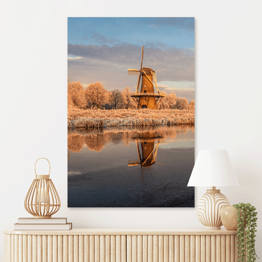 Schilderij Molen in de Winter