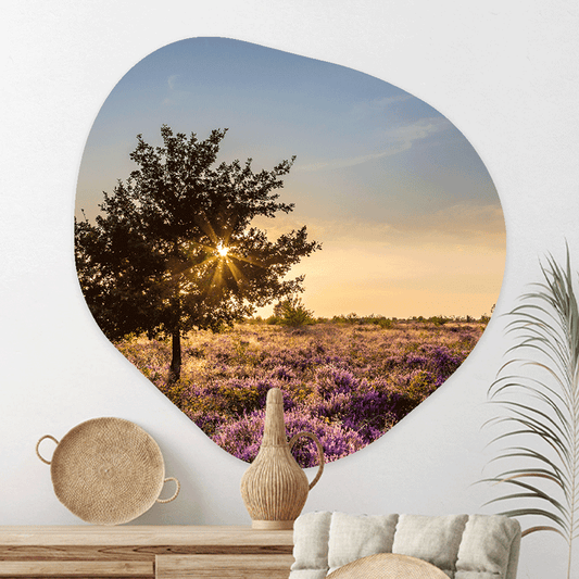 Wanddecoratie Organisch Heidelandschap