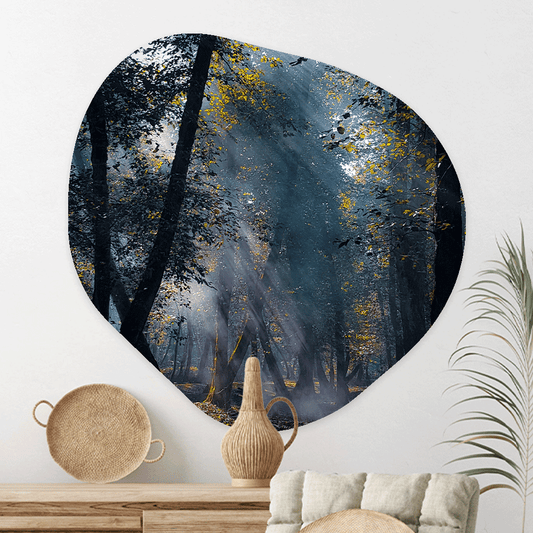 Wanddecoratie Organisch Zonnestralen in het Bos