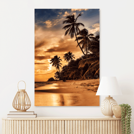 Schilderij Zonsondergang op het Strand