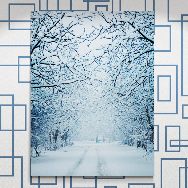 Schilderij Besneeuwde Winterlaan