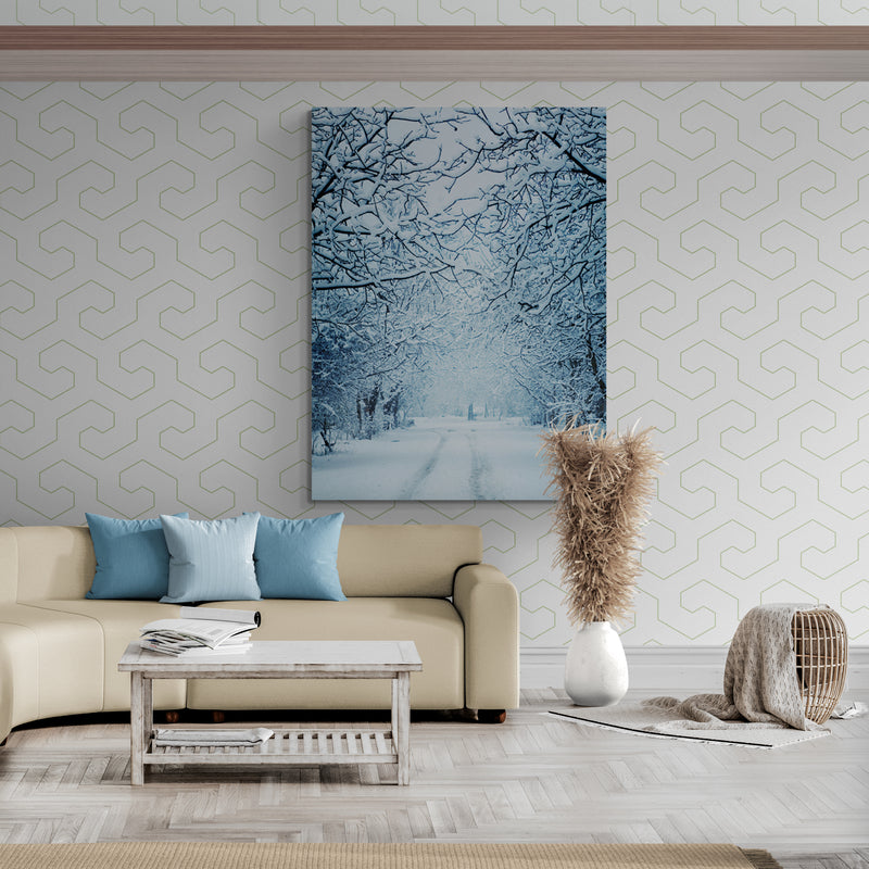 Schilderij Besneeuwde Winterlaan