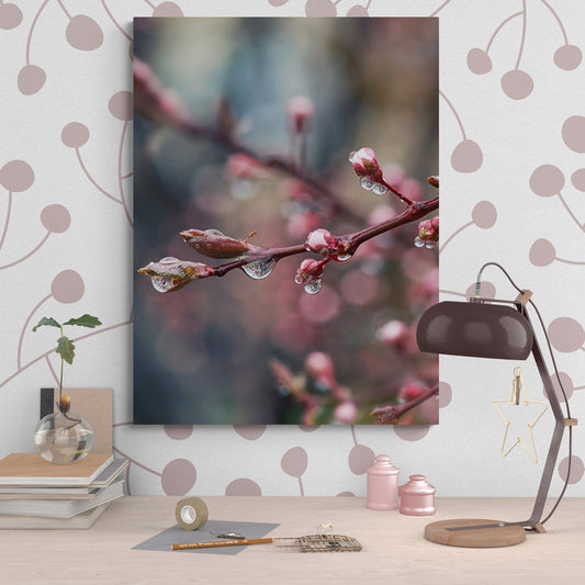 Schilderij Betoverende Bloeiende Perzikboom