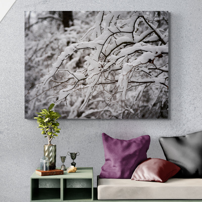 Schilderij Betoverende Winterse Takken