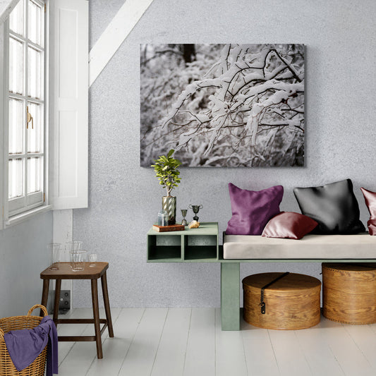 Schilderij Betoverende Winterse Takken