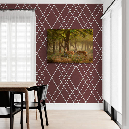 Schilderij Herten in Herfstbos