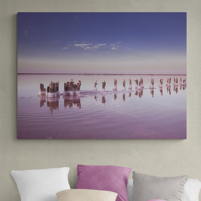 Schilderij Roze Zoutmeer Panorama