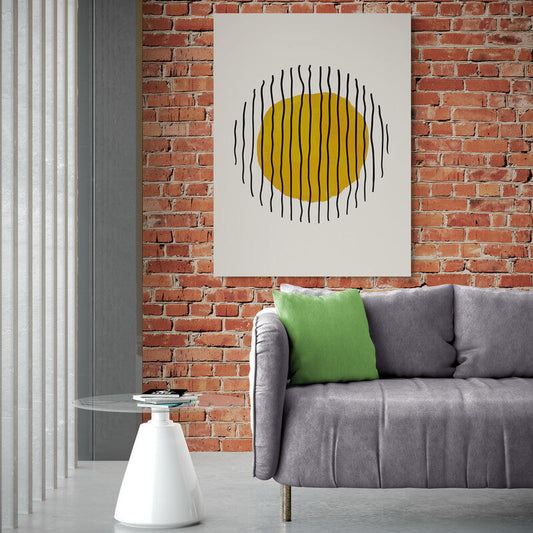 Schilderij Scribble Geel