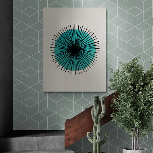 Schilderij Scribble Turquoise