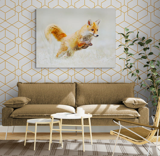 Schilderij ﻿Vos in Winterwonderland