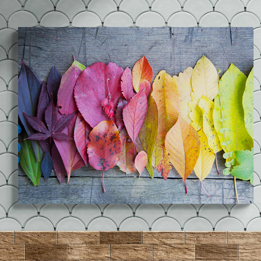 Schilderij Vurige Herfst: Bladeren & Bessen in Regenboogkleuren