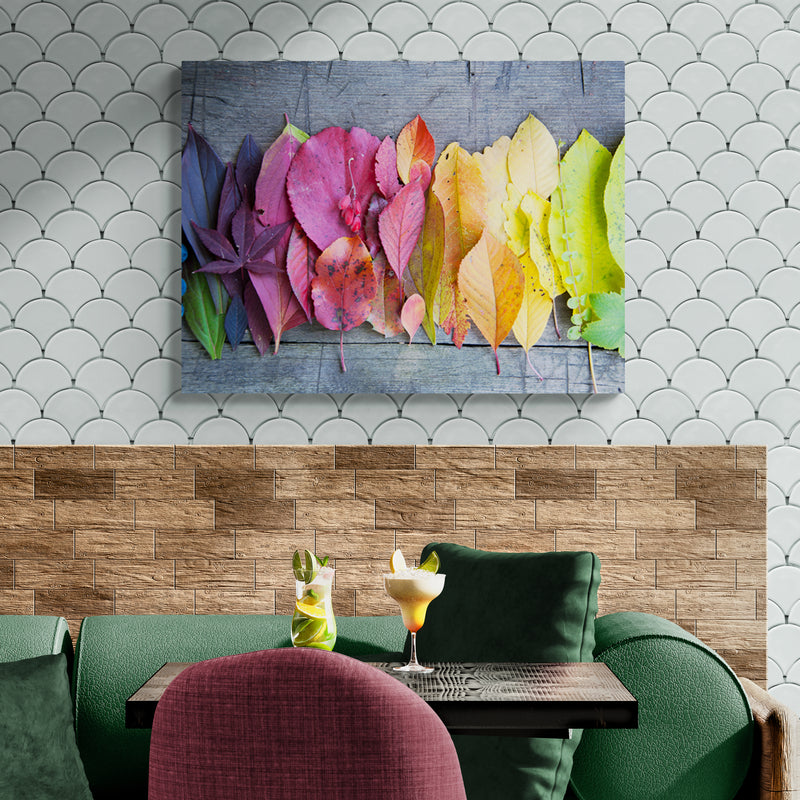 Schilderij Vurige Herfst: Bladeren & Bessen in Regenboogkleuren