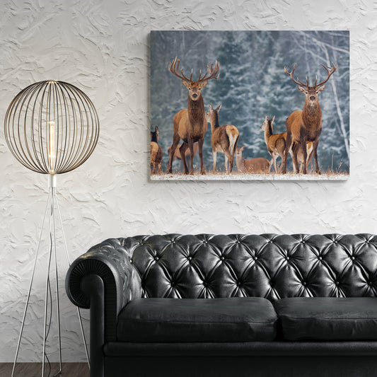 Schilderij Winterlandschap met Edelherten