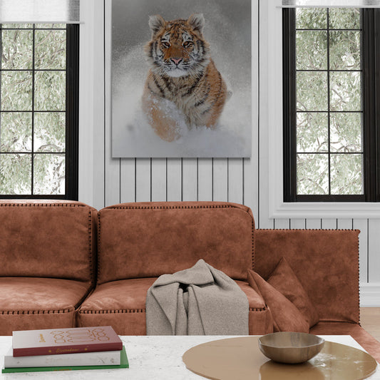 Schilderij Winterse Tijger