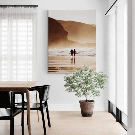 Schilderij Zorgeloze Strandwandeling