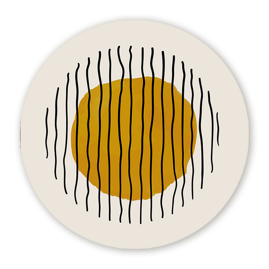 Muurcirkel Scribble Geel