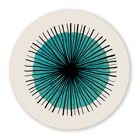 Muurcirkel Scribble Turquoise