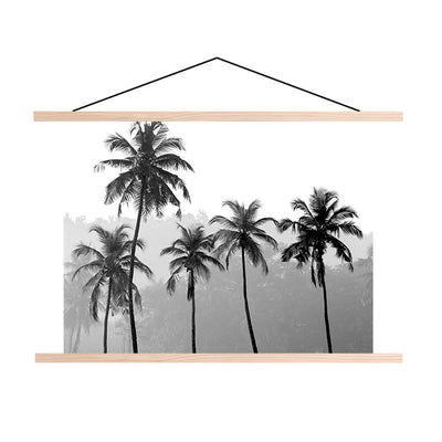 Textielposter Palmbomen Zwart Wit
