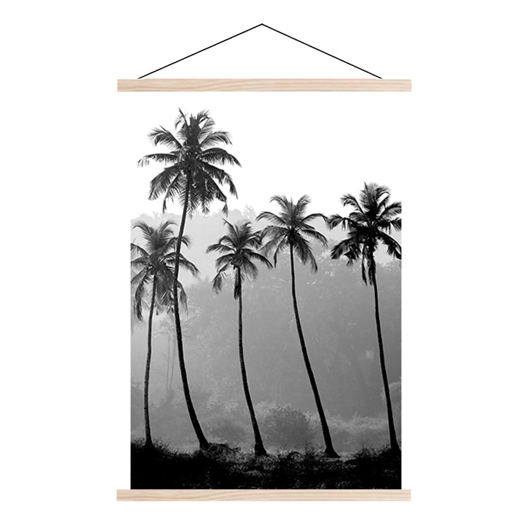 Textielposter Palmbomen Zwart Wit