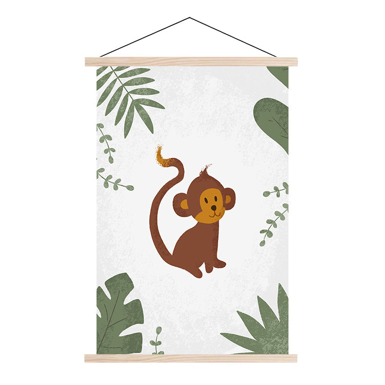 Textielposter Born To Be Wild Aapje - Kinderkamer