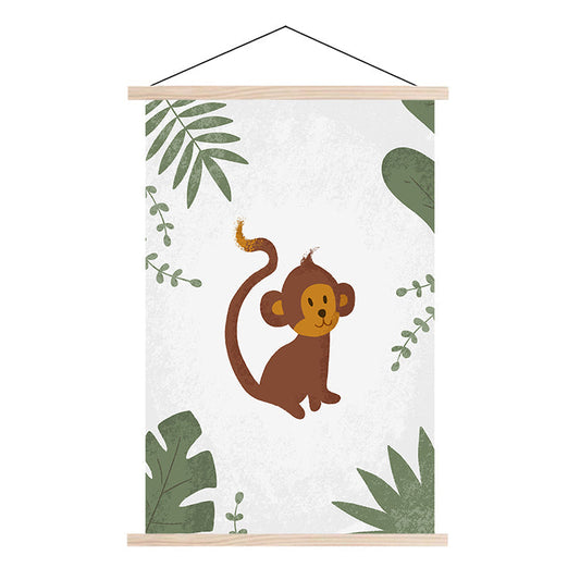 Textielposter Born To Be Wild Aapje - Kinderkamer