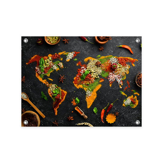 Tuinposter Wereldkaart Kruiden