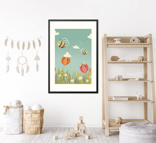 Poster in lijst Tulpenveld