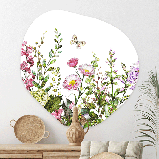 Wanddecoratie Organisch Bloemen in de Weide