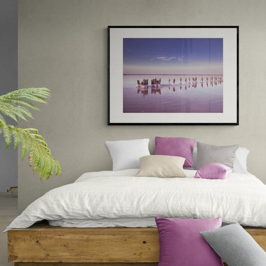 Poster in lijst Roze Zoutmeer Panorama