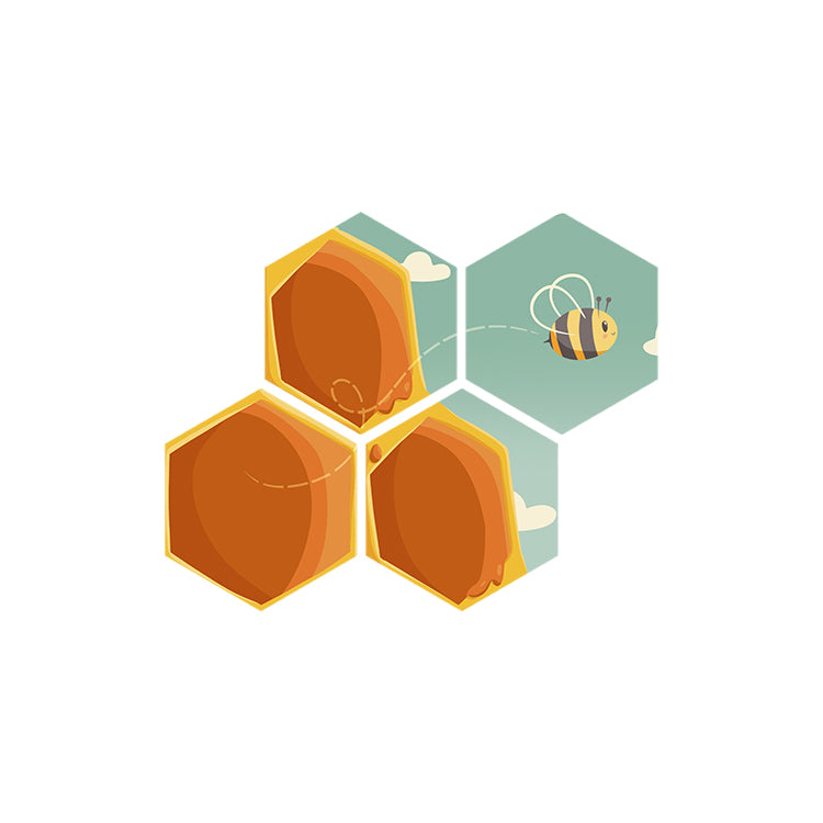 Hexagon Bee Happy- 40xH50 cm